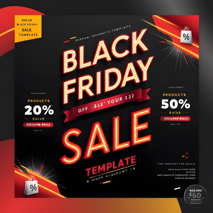 Poster obral Black Friday untuk obral Black Friday