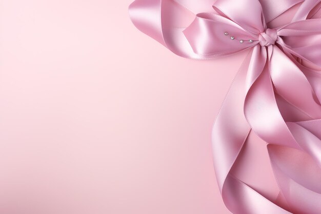 Poster per la consapevolezza del cancro al seno con nastro rosa realistico Ai generativi