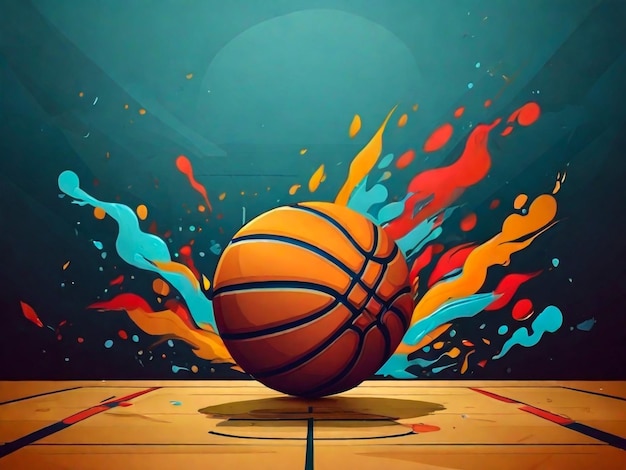 poster pubblicitario di basket