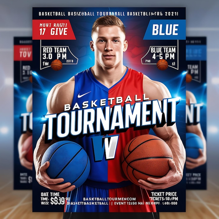 Foto poster realistico di pallacanestro