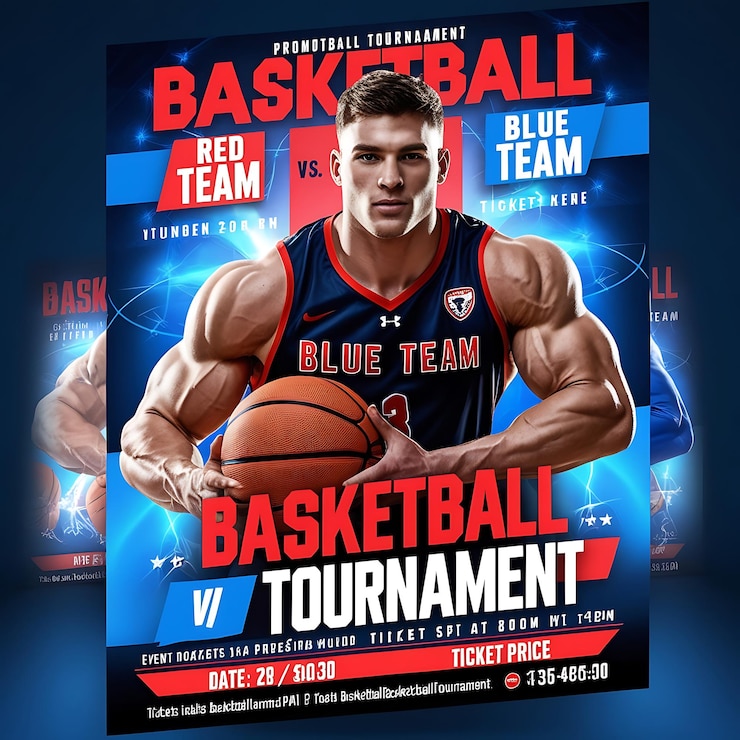 Foto poster realistico di pallacanestro