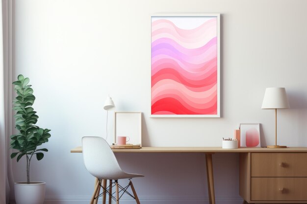 Poster sfumato interno astratto Colorato Tendenza estetica Stampa rosa caldo AI generativa