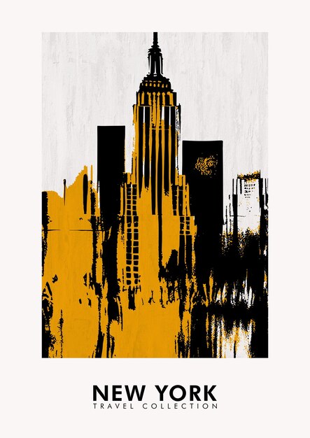 Poster stampabile effetto grunge viaggio vintage New York City