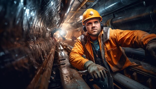 Poster sulle precauzioni per gli incidenti sul lavoro Lavori di costruzione di tunnel