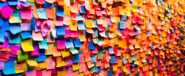 Postit colorati sul muro