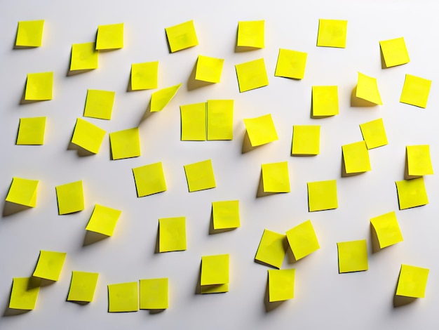 Postit gialli su una lavagna bianca ai generativa