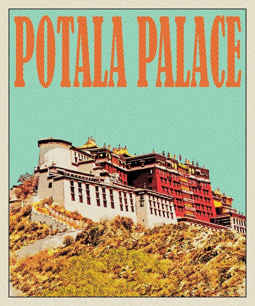 Potala palazzo Retro poster di viaggio