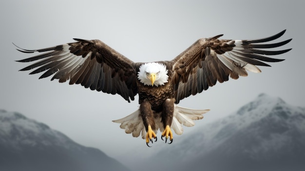 Potente aquila che svetta sopra maestose montagne