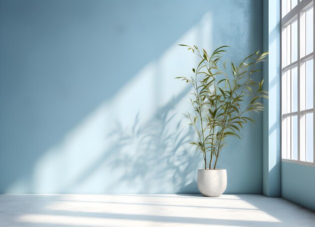 Potenza a tenda in stile minimale e ombra sulla parete