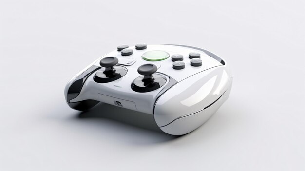 Potenzia la tua esperienza di gioco con questo elegante controller bianco dotato di un vibrante pulsante verde, lo strumento perfetto per dominare la concorrenza IA generativa