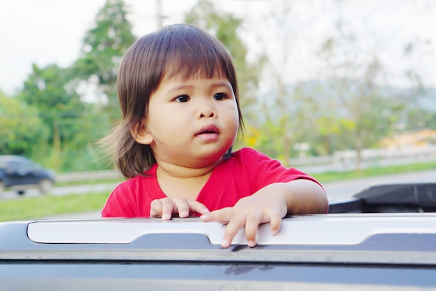 Potrait Cute Asian Kid todler Girl