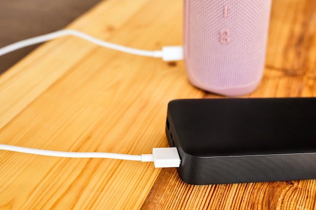 Powerbank carica l'altoparlante portatile tramite USB