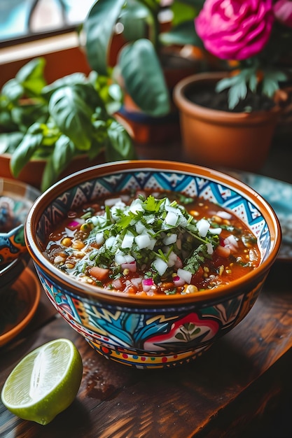 Pozole Perfection Tradizionale ciotola messicana in stile libro di cucina