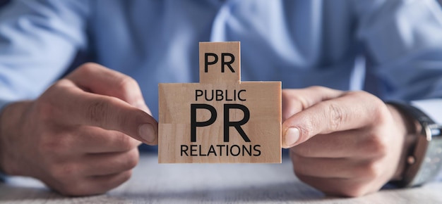 Pr Pubbliche relazioni Business concetto