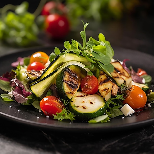 Pranzo cibo delicato pieno di verdure carne fresca piena di colori gustosi