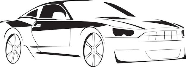 Precisione della perfezione vettoriale nel rendering di un'illustrazione dettagliata di un'auto nera Dettagli vettoriali senza pari