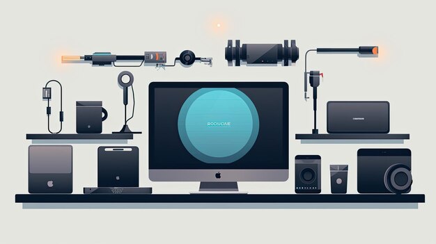 Precisione nel minimalismo, un'illustrazione piatta dei web designer