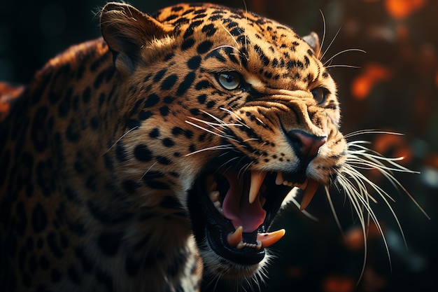 Predatore maestoso un ritratto in primo piano di un leopardo arrabbiato nel deserto