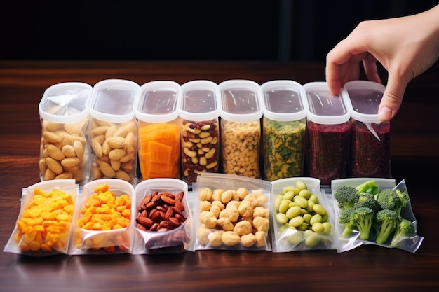 Predisporre gli snack in contenitori o sacchetti individuali
