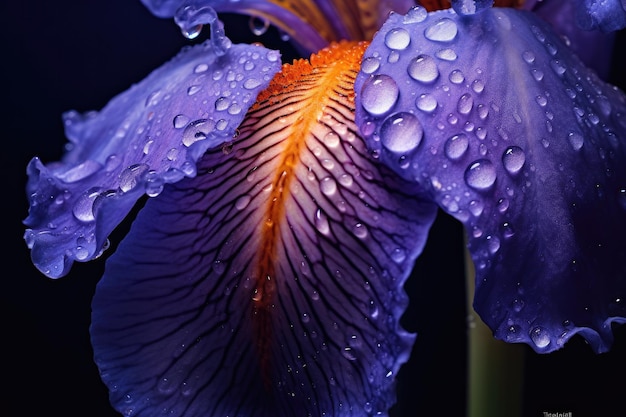 Premiata fotografia macro del fiore di iris