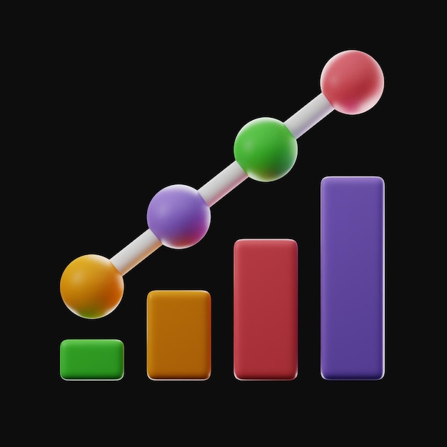 Premium Business Finance icona 3d rendering su sfondo isolato