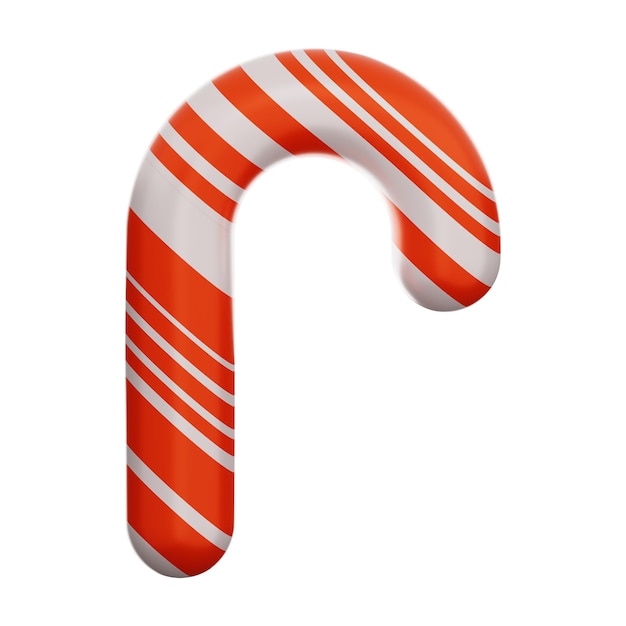 Premium Natale candy cane icona rendering 3d su sfondo isolato