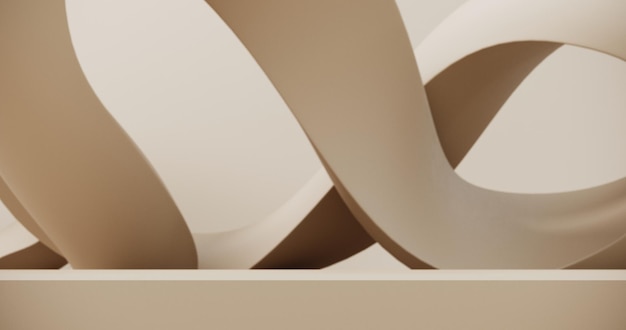 premium podium showcase on abstact pastel background with parametric shape 3d render