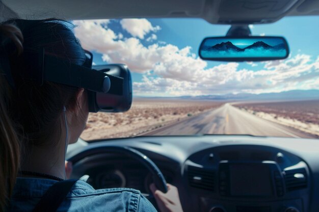 Prendi la strada aperta in un'auto che porta i tuoi sogni generativi ai