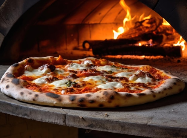 Preparando una pizza margherita davvero italiana, la pizza è tornata dal forno