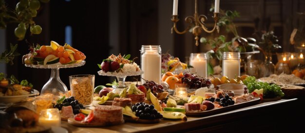 Preparare un banchetto festivo con una presentazione elegante del cibo