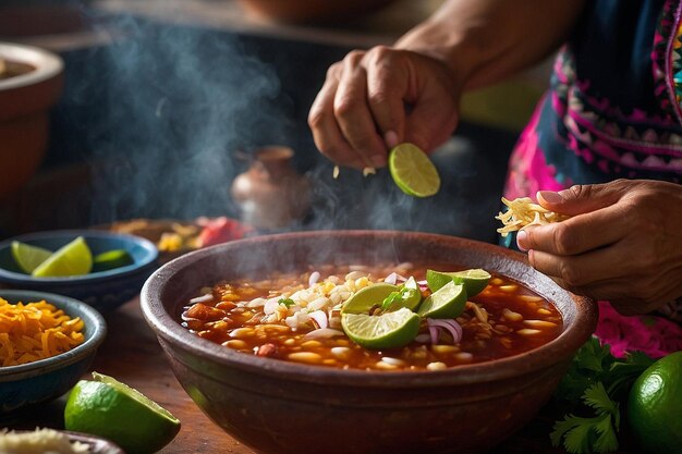 Preparazione di Pozole Tradit