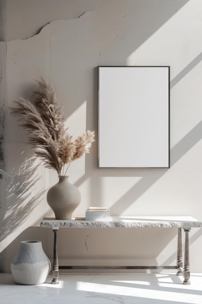 Presentazione di mockup semplice ed elegante con uno sfondo bianco neutro