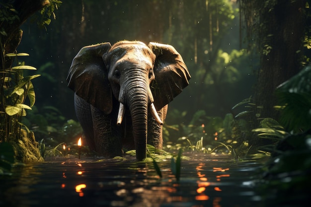 Preservare l'elefante della foresta salvaguardare le specie in via di estinzione e il loro habitat naturale