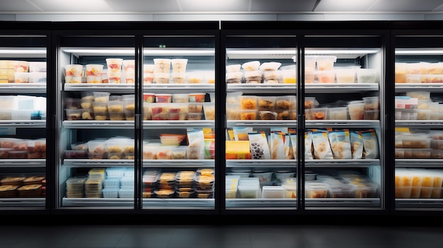 Preservare la freschezza del prodotto Lo stoccaggio refrigerato di generi alimentari in un supermercato AI generativa