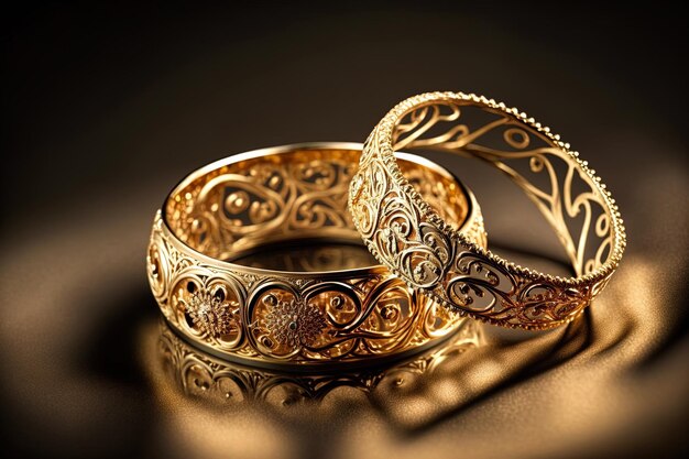 Preziosi bicchieri da sposa in oro di lusso in oro