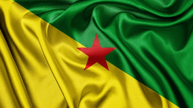 Primo piano bandiera realistica della Guyana francese