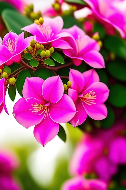 Primo piano bellissimi fiori di Bougainvillea rosa e bianco brillante su sfondo folliage Banner