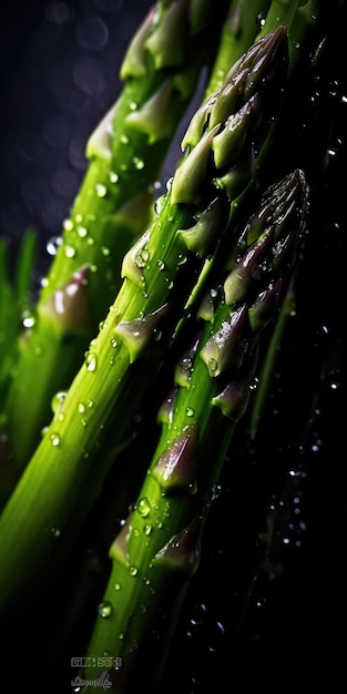 Primo piano degli asparagi Foto di alta qualità Vegetarismo IA generativa