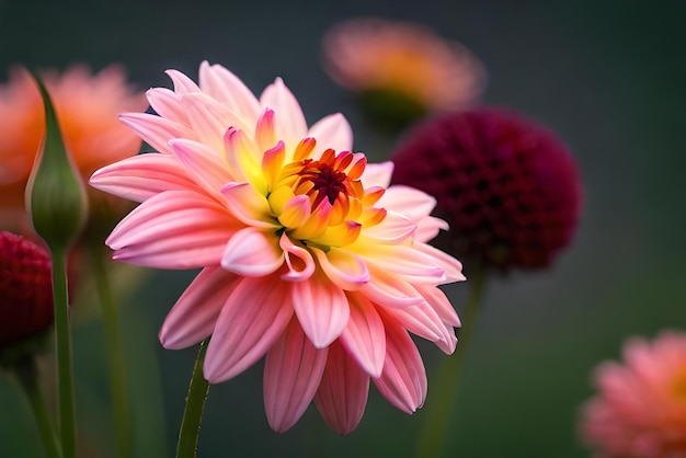 Primo piano del bellissimo fiore Dahila