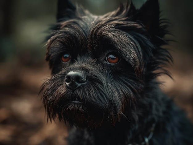 Primo piano del cane Affenpinscher creato con la tecnologia AI generativa