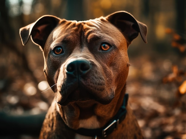 Primo piano del cane American Staffordshire Terrier creato con la tecnologia AI generativa