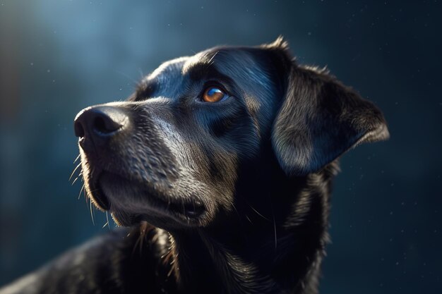 Primo piano del cane da riporto della razza Labrador Retriever Generato da AI