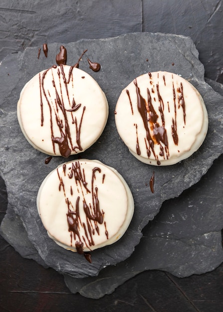 Primo piano del concetto delizioso alfajores