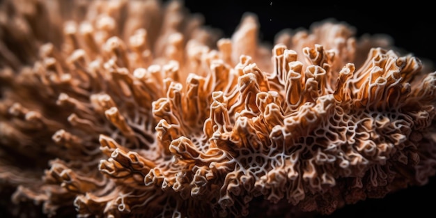 Primo piano del corallo di pietra minerale Foto di alta qualità AI generativa