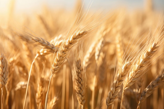 Primo piano del grano sul campo