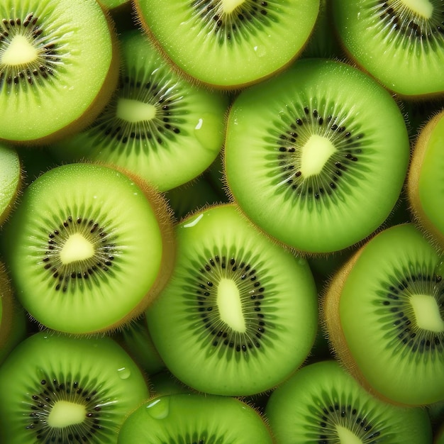 Primo piano del kiwi come sfondo Vista dall'alto