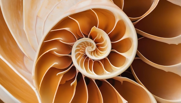 Primo piano del modello di conchiglia di Nautilus