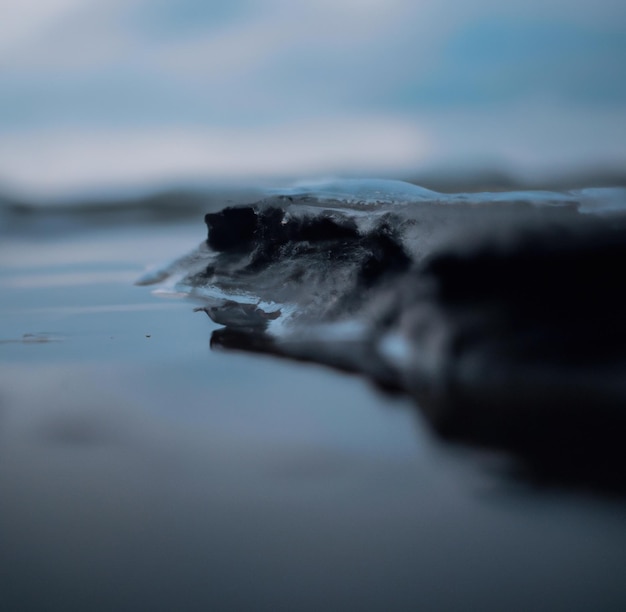 Primo piano del paesaggio di mare limpido e spiaggia