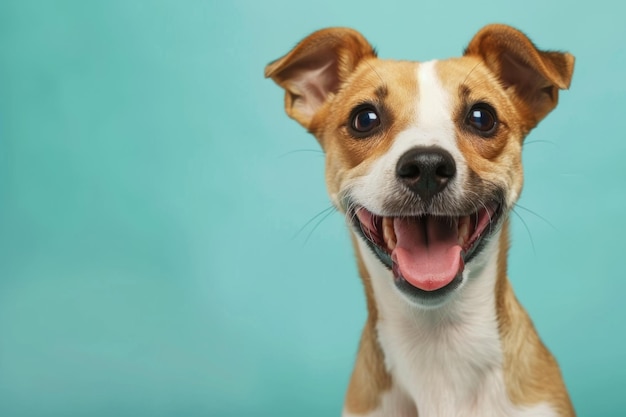 primo piano del ritratto di un adorabile cane pazzo divertente