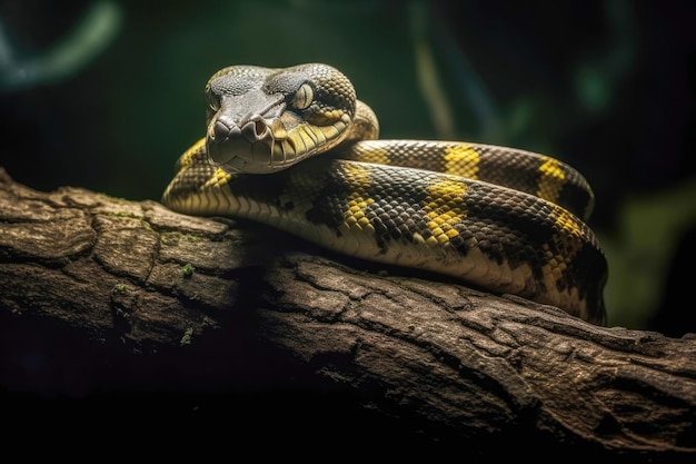 Primo piano del serpente anaconda